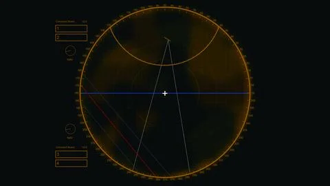 Submarine Interface Navigation SONAR radar screen for Corner Pin - Retro Fotos de archivo