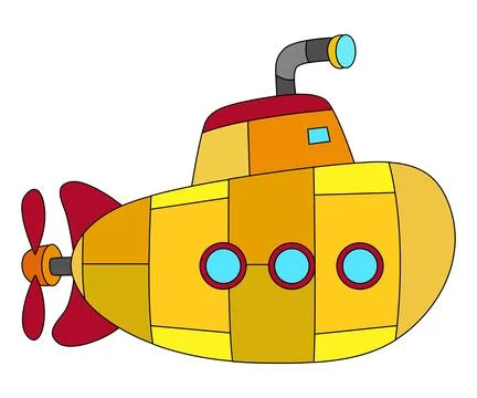 Submarine isolated on white background Stock Illustration