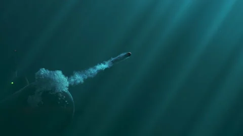 Submarine launch torpedo Stock Footage 226990884