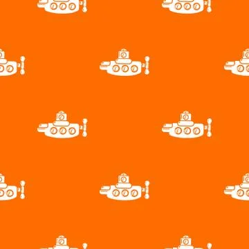 Submarine nautical pattern vector orange イラスト素材