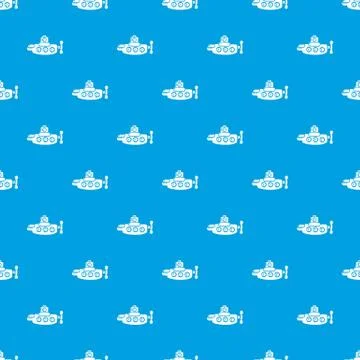 Submarine nautical pattern vector seamless blue Stock Illustration