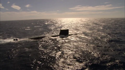Submarine navigating in brave waters Stock-Footage 86057071