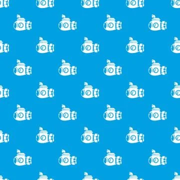 Submarine ocean pattern vector seamless blue Illustrazione stock