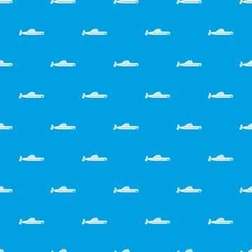 Submarine pattern seamless blue Stock Illustration