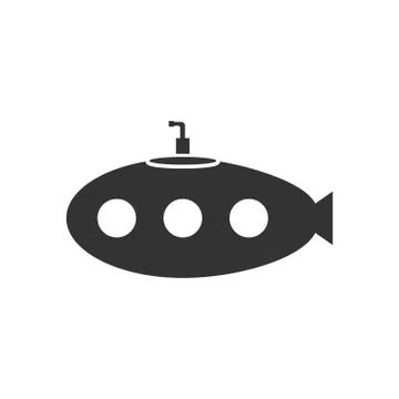 Submarine with periscope icon flat Stock Illustration