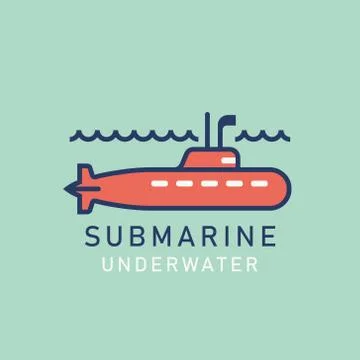 Submarine with a periscope Stock Illustration