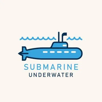Submarine with a periscope Stock Illustration