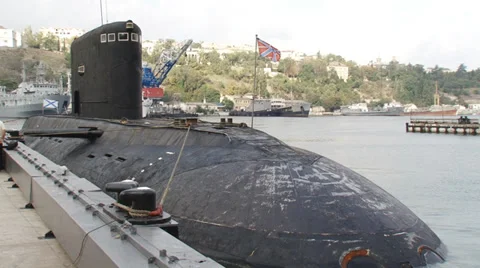 Submarine returns to base Stock Footage 35551237