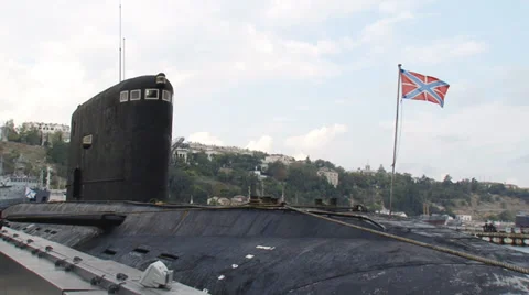 Submarine returns to base Stock Footage 35551645