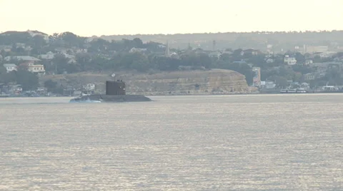 Submarine returns to base Stock Footage 35555649