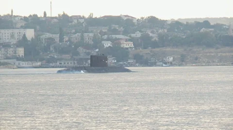 Submarine returns to base Stock Footage 35556298