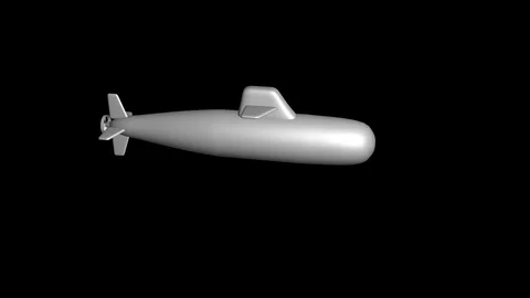 Submarine Rotating. 3D Rendering , Animation Seamless Loop Stock Footage 122711048