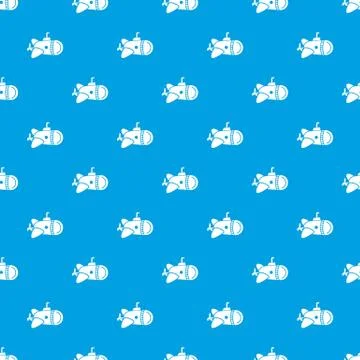 Submarine with round nose pattern vector seamless blue Illustrazione stock