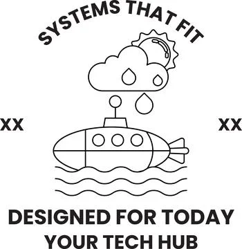 A submarine is shown in the water with a cloud in the sky Stock Illustration