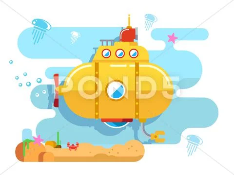 Submarine Under Water Stock Illustrationen