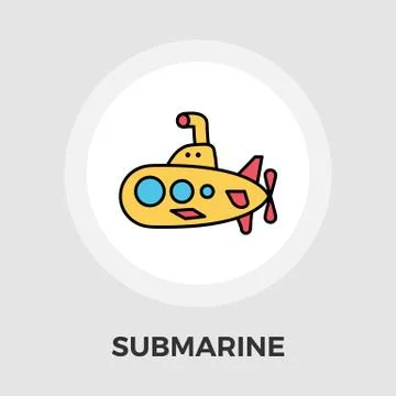Submarine vector flat icon Stock Illustration