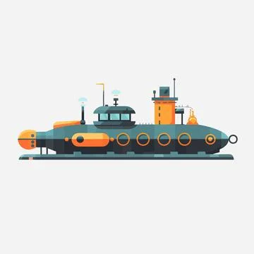 Submarine vector isolated on white Ilustración de archivo