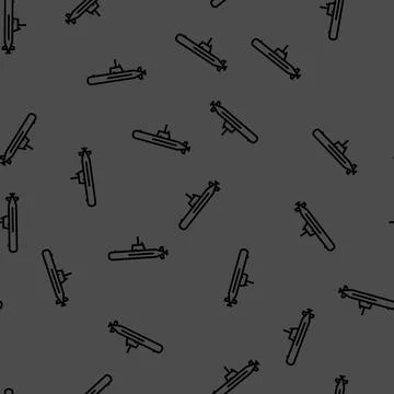Submarine weapon war vector seamless pattern 스톡 일러스트