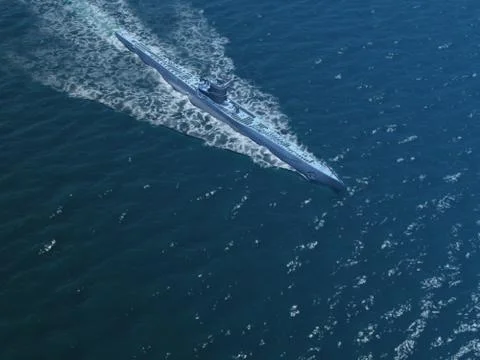 Submarines in ocean Stock Illustration