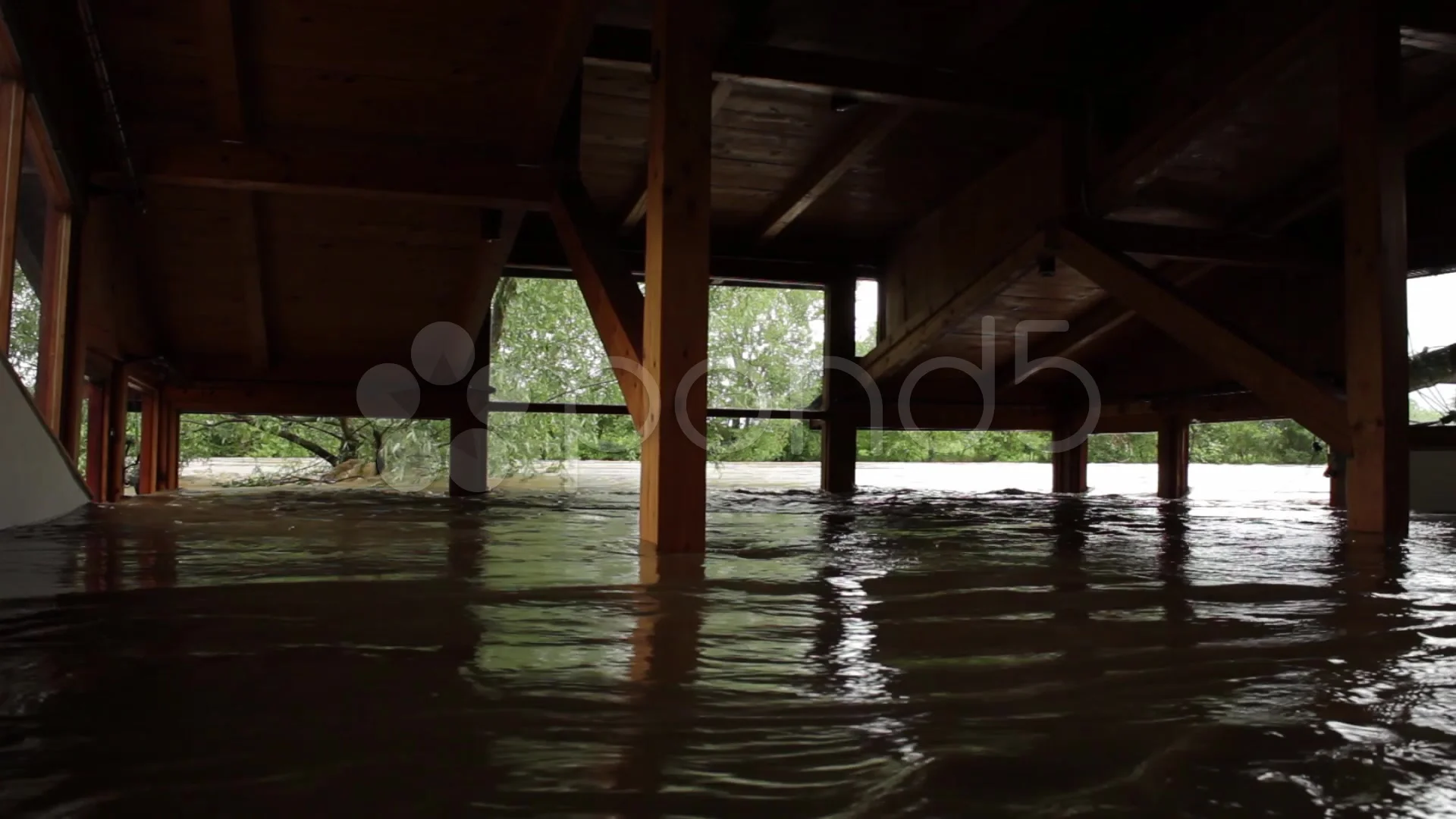 flooded house interior