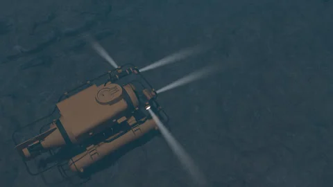 Submersible ROV working at the bottom of deep sea Stock Footage 245240130