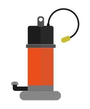 Submersible water pump vector drawing on white background Illustrazione stock