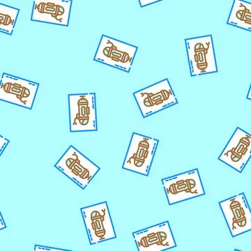 Submersible world ocean vector seamless pattern Stock Illustration
