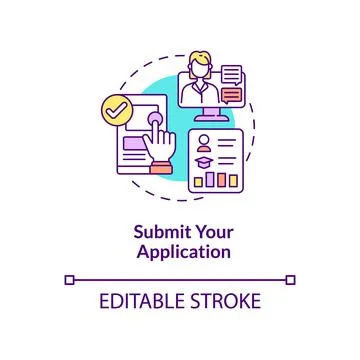 Submit application concept icon Stock Illustration