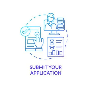 Submit application concept icon Stock Illustration