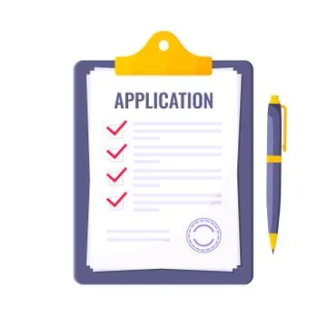 Submit application document form flat style design icon sign vector illustration Stock Illustration