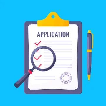 Submit application document form flat style design icon sign vector illustration Stock Illustration