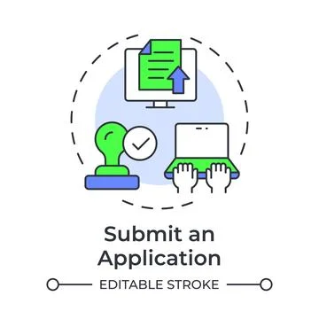 Submit an application multi color concept icon Stock Illustration