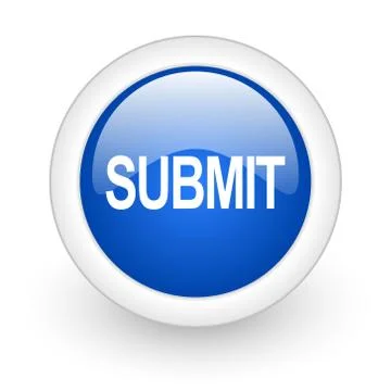 Submit blue glossy icon on white background. イラスト素材