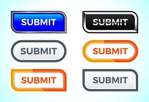 Submit button set of different shapes and colors. Suitable for mobile app, .. Stockillustratie