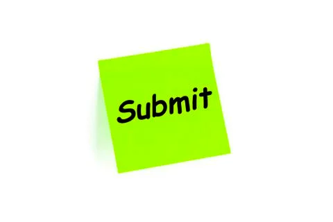 Submit concept on a note Stock Photos