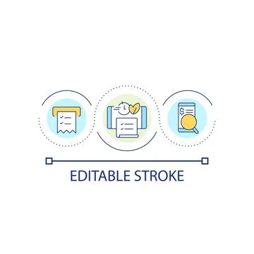 Submit documents online loop concept icon Stock Illustration
