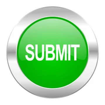 Submit green circle chrome web icon isolated. Stock Illustration