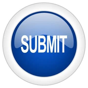 Submit icon, circle blue glossy internet button, web and mobile app illustrat Illustrazione stock