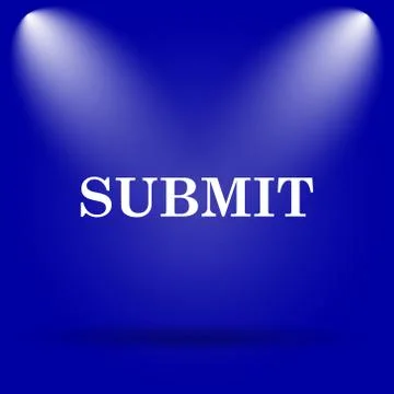 Submit icon. Flat icon on blue background.. Illustrazione stock