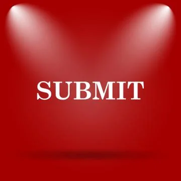 Submit icon. Flat icon on red background.. Illustrazione stock