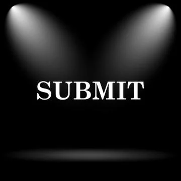 Submit icon. Internet button on black background.. Illustrazione stock