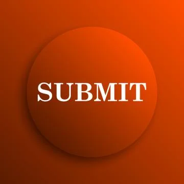 Submit icon. Internet button on orange background. Stock Illustration