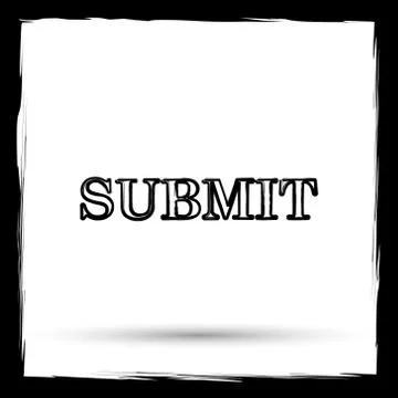 Submit icon. Internet button on white background. Outline design imitating pa Illustrazione stock