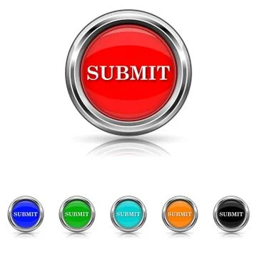 Submit icon - six colours set Illustrazione stock