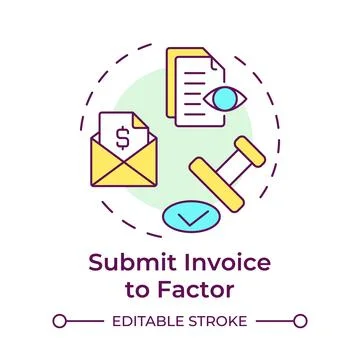 Submit invoice to factor multi color concept icon Illustrazione stock