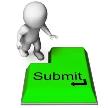 Submit key shows submitting or applying on internet イラスト素材