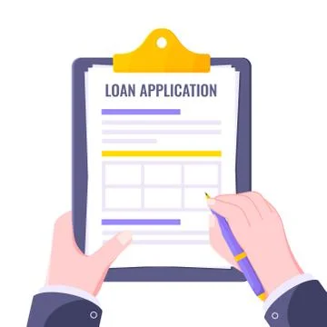 Submit loan application document form flat style design icon sign vector Stock Illustration