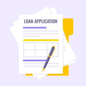 Submit loan application document form flat style design icon sign vector Stock Illustration