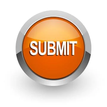 Submit orange glossy web icon イラスト素材