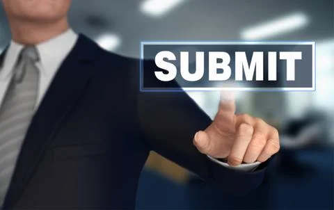 Submit   pushing concept 3d illustration 스톡 사진
